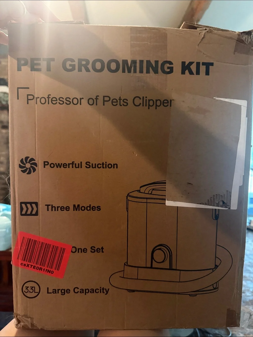 Pet Grooming Kit Clipper Vacuum - Brown Compact Groomer